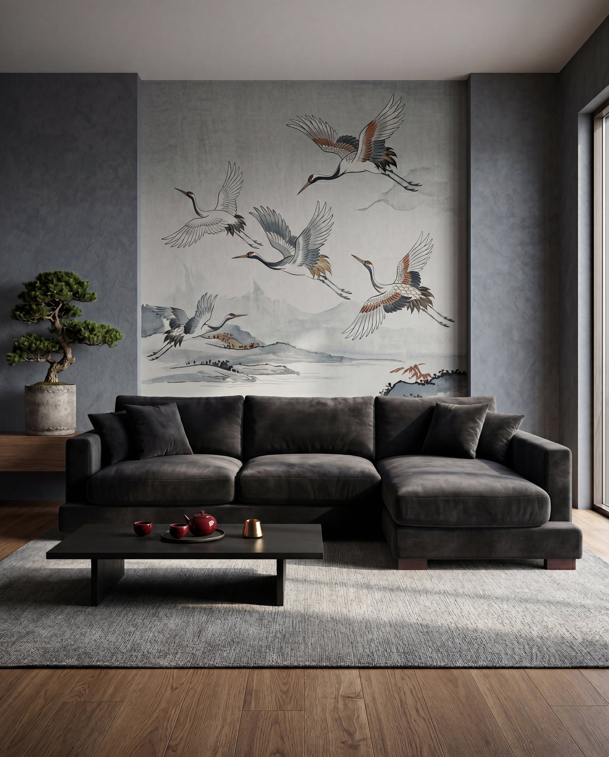Cloud Chaise Lounge Black Velvet