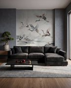 Cloud Chaise Lounge Black Velvet