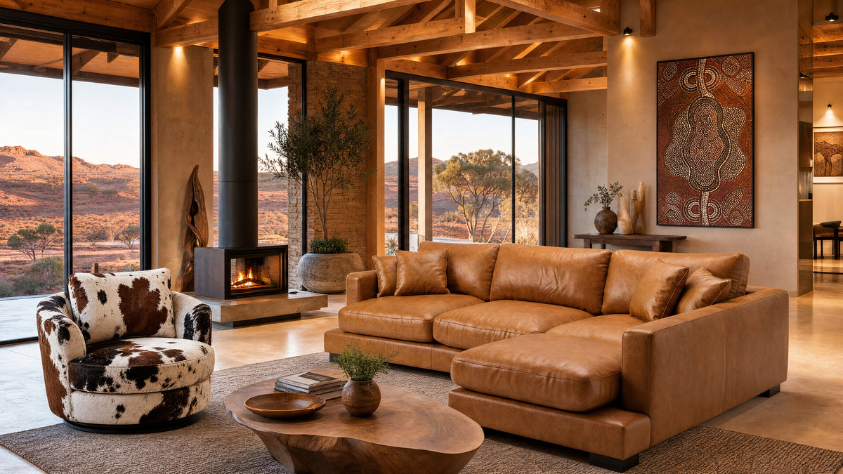 Cloud Chaise Lounge Tan Leather