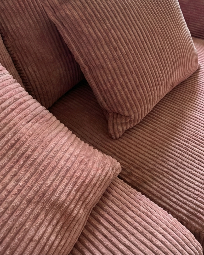 City Rose Pink Corduroy Chaise Lounge