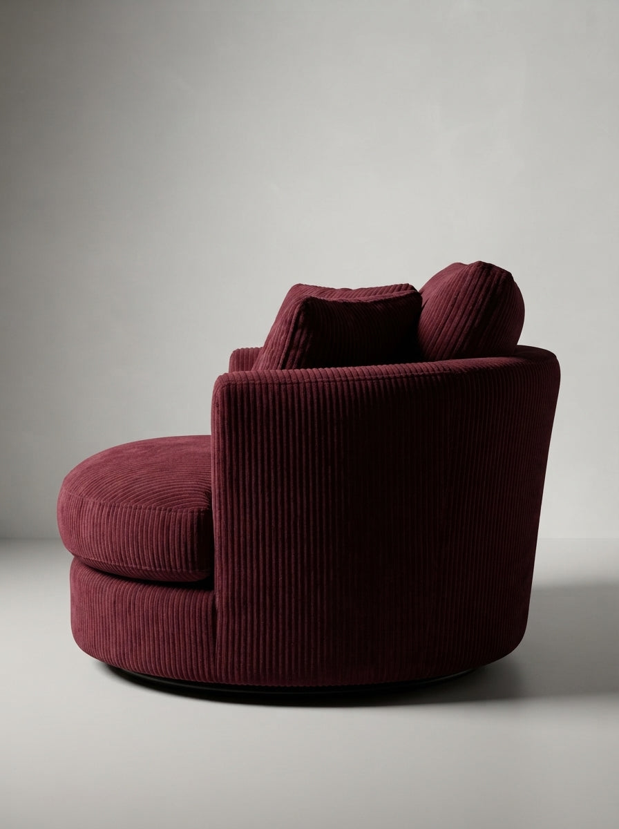 Cuddle Swivel Chair - Burgundy