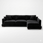 Cloud Chaise Lounge Black Velvet