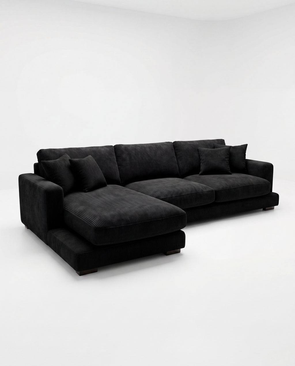 City Chaise Lounge - Bagira Black Corduroy