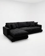 City Chaise Lounge - Bagira Black Corduroy