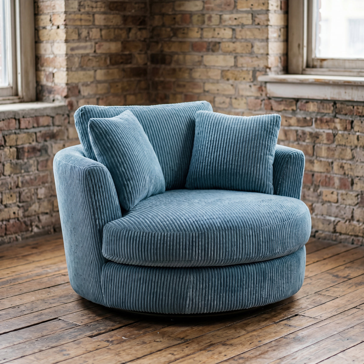 Cuddle Swivel Chair - Aqua