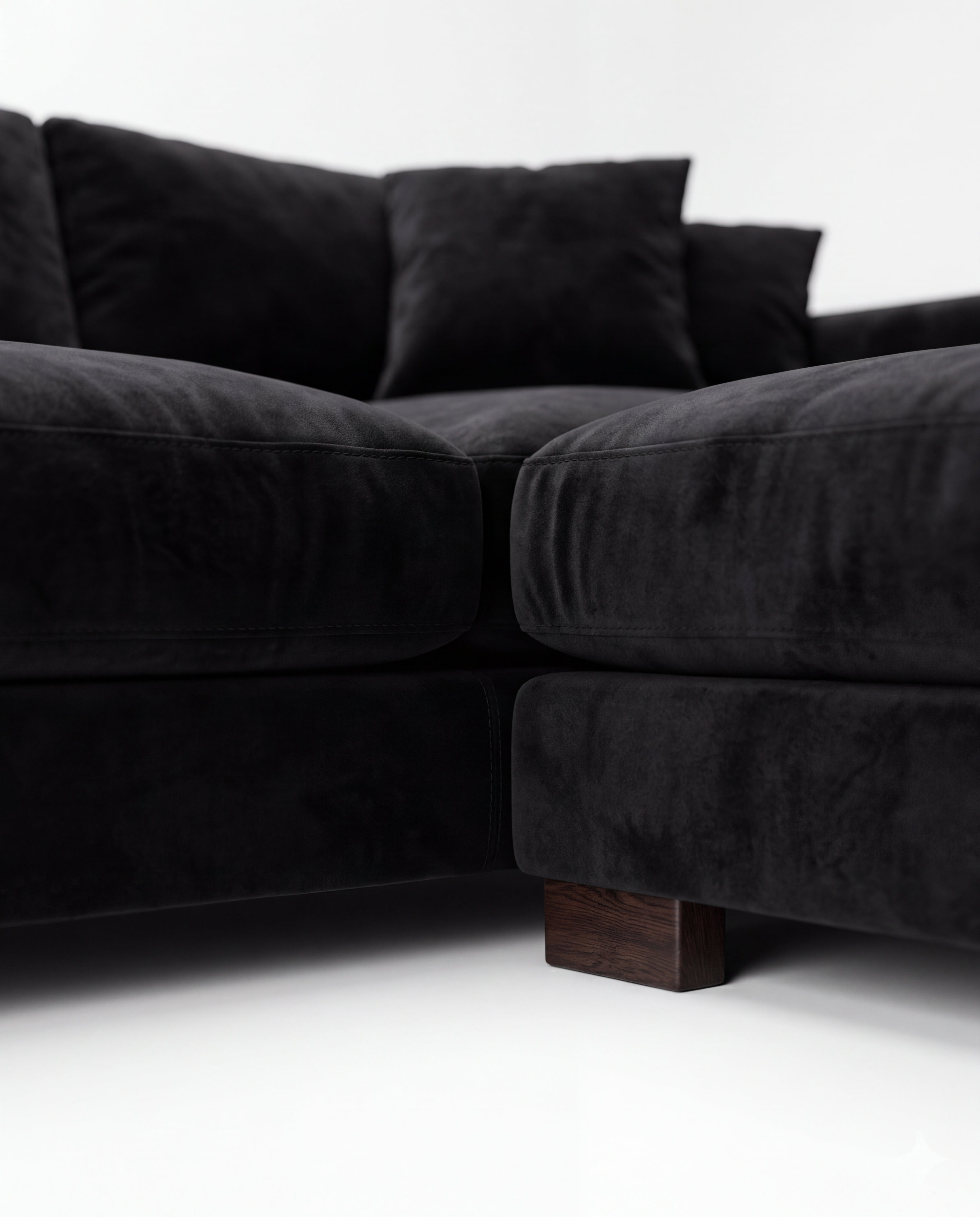 Cloud Chaise Lounge Black Velvet