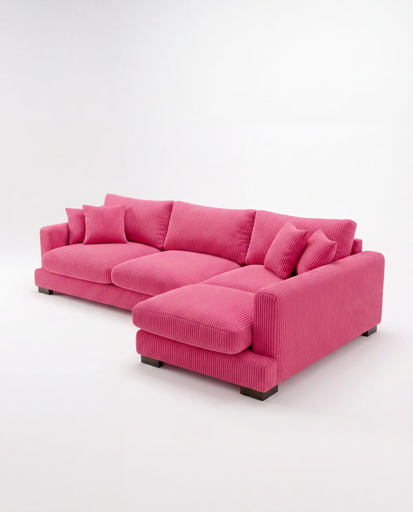 Cloud Chaise Lounge Candy Pink Corduroy