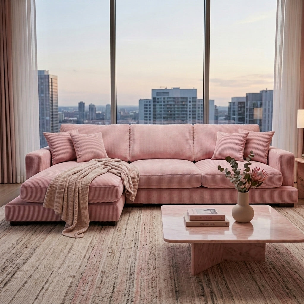 City Chaise Corduroy Baby Pink