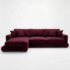 City Chaise Lounge Burgundy Corduroy