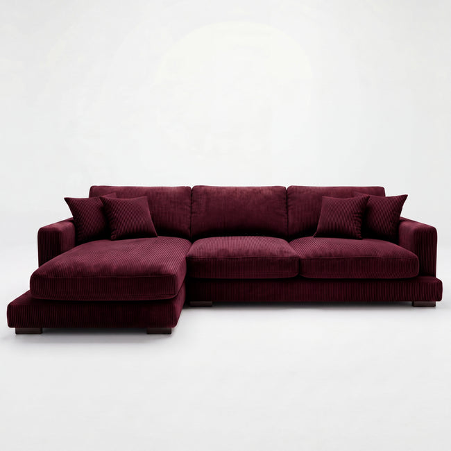 City Chaise Lounge Burgundy Corduroy Hover Image