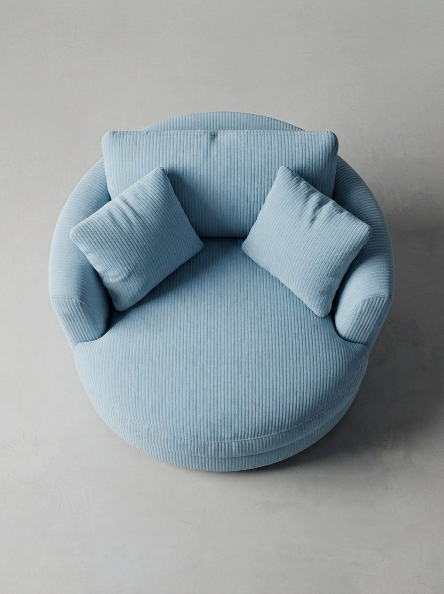 Cuddle Swivel Chair - Baby Blue