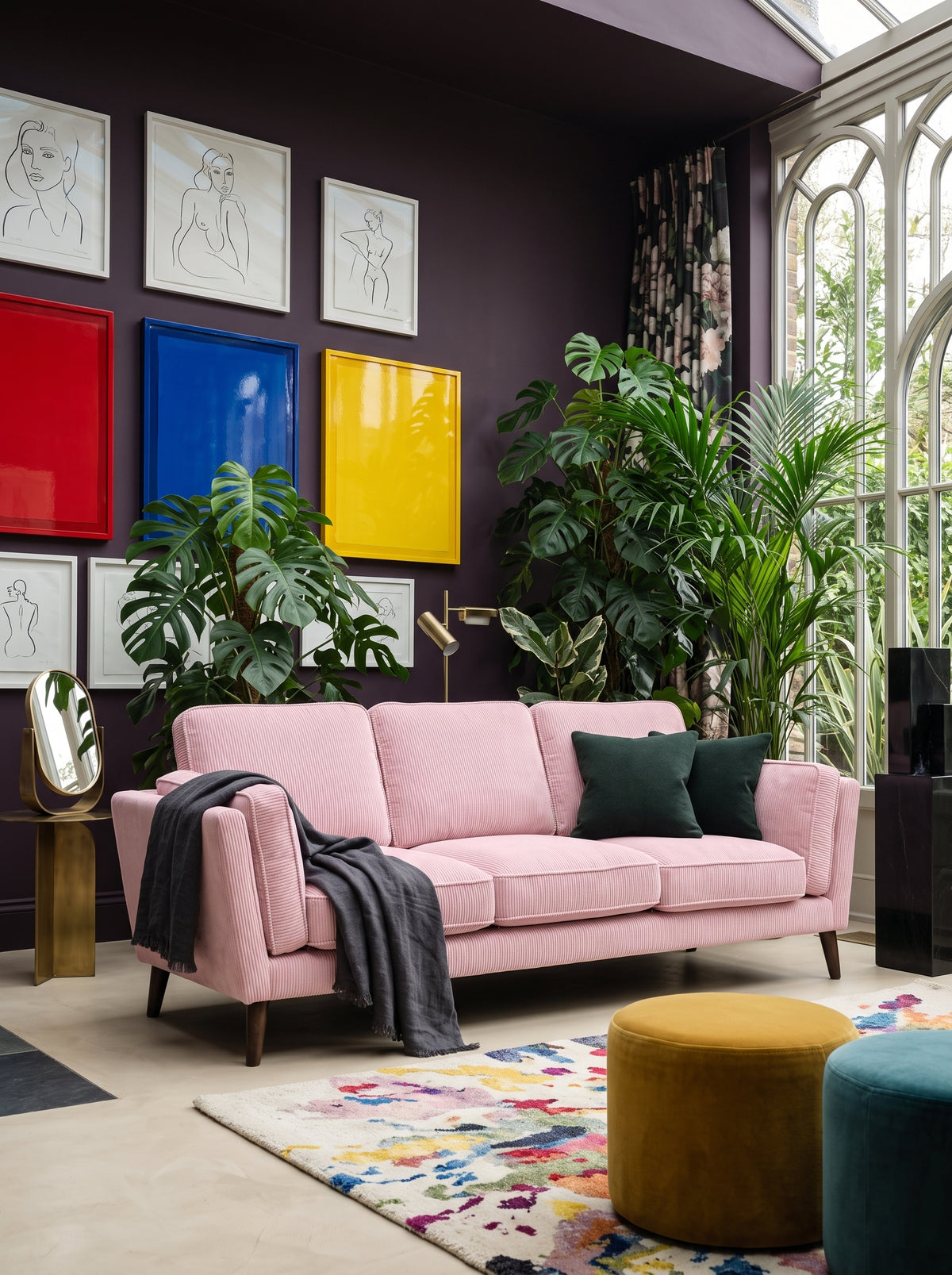 Monroe Sofa - Baby Pink Corduroy
