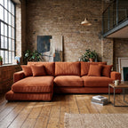City Chaise Lounge Burnt Orange Corduroy
