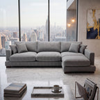 Cloud Chaise Lounge Grey Corduroy