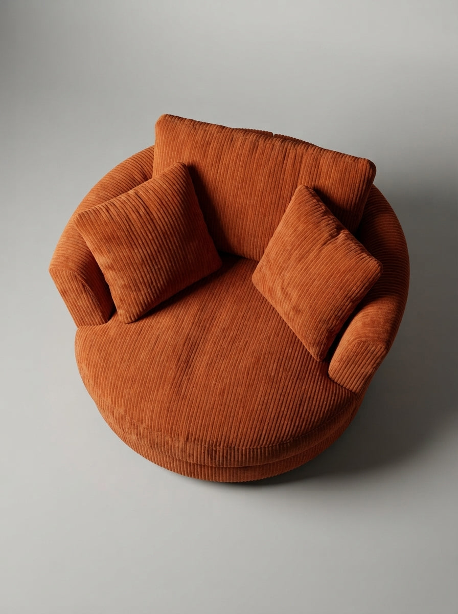 Cuddle Swivel Chair - Burnt Orange