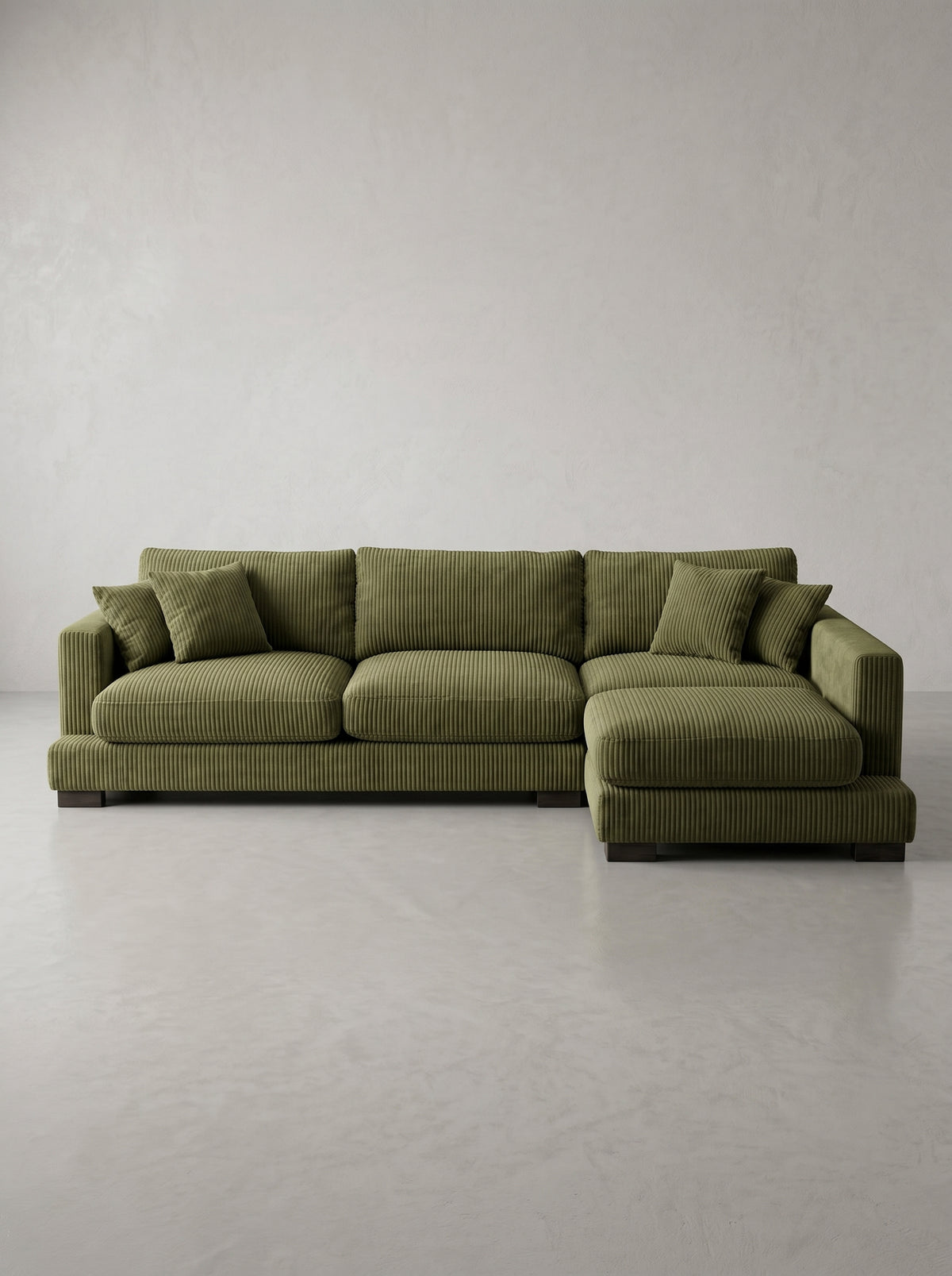 Cloud Chaise Lounge Olive Green Corduroy