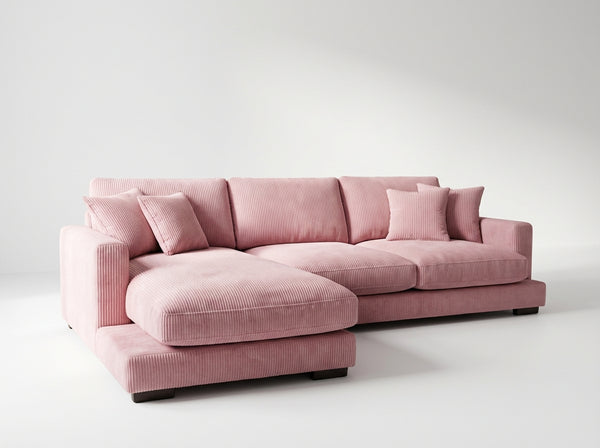 City Baby Pink Corduroy Chaise Lounge
