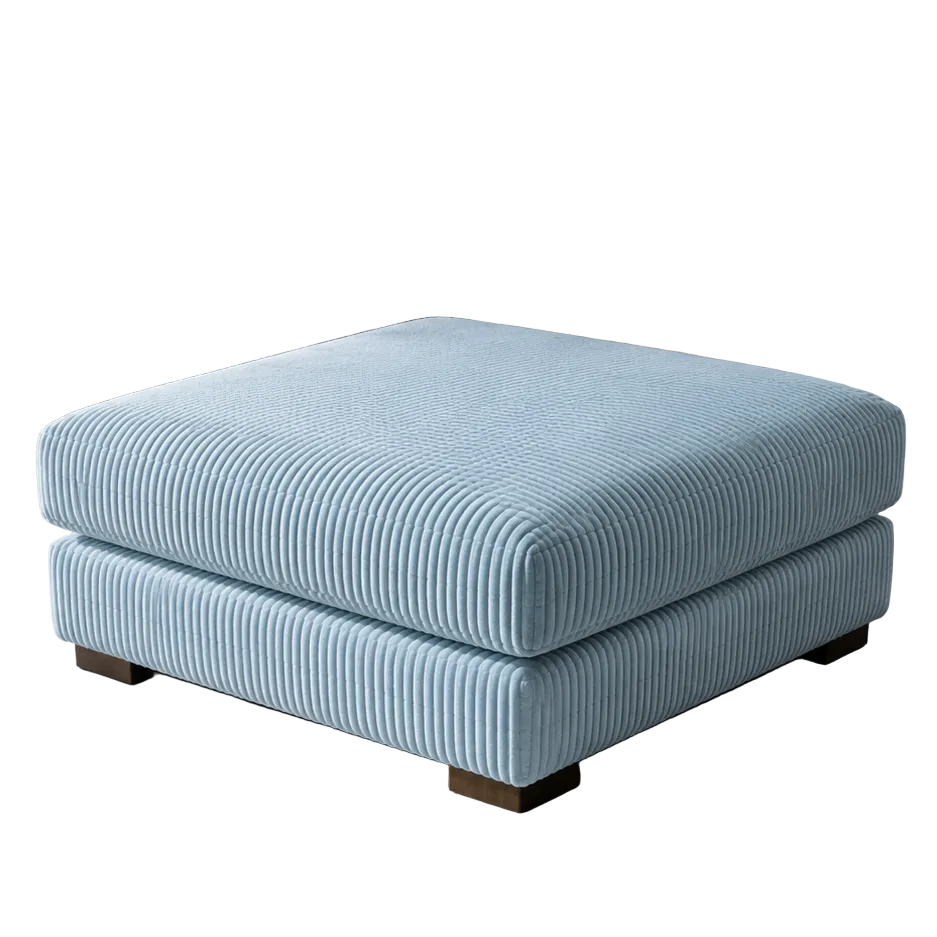 Fabric Cloud Ottoman Baby Blue Corduroy