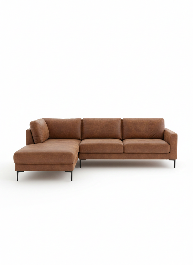 Fae Chaise Faux Leather Lounge Hover Image