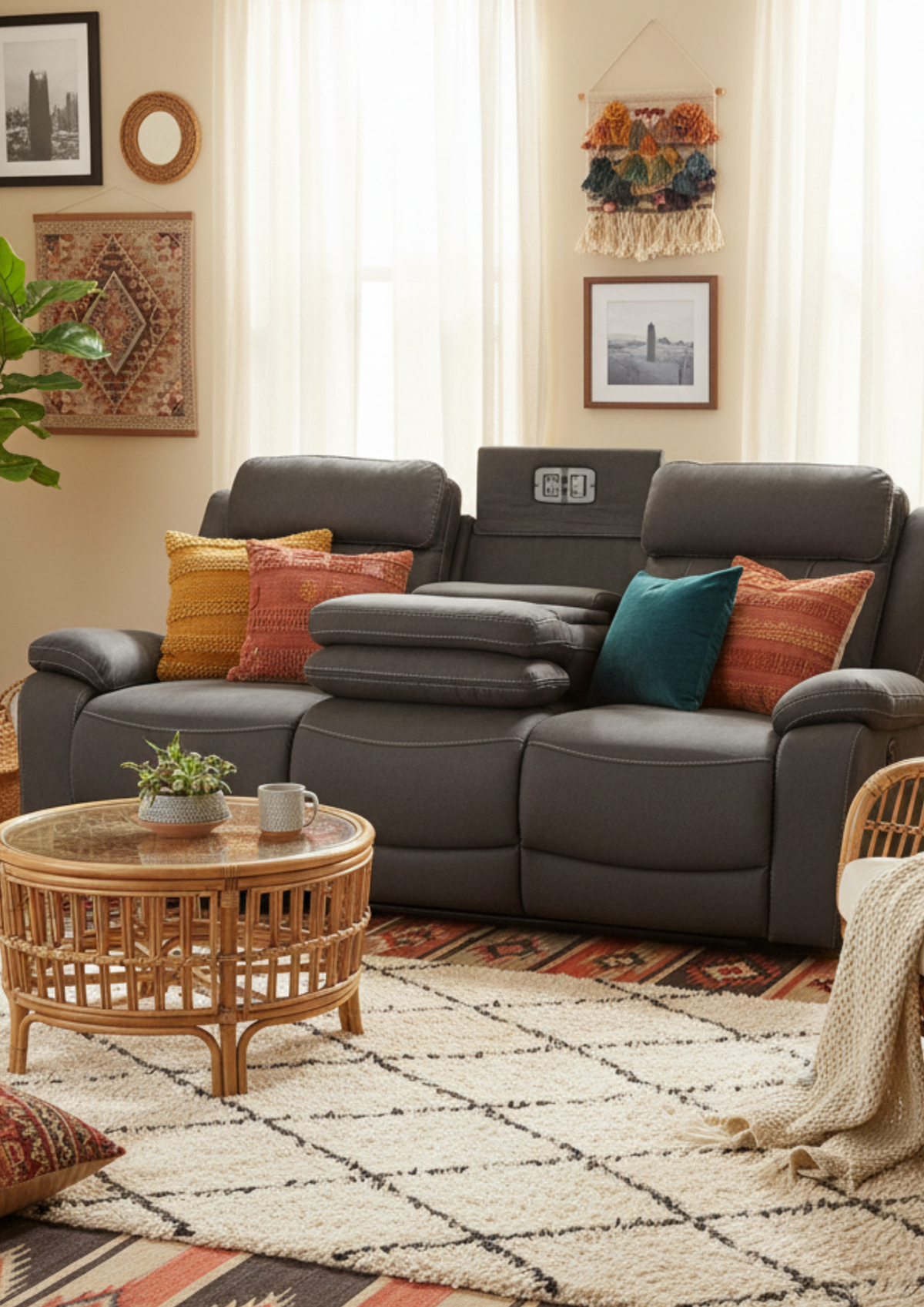 Elite 3 Seater Electric Recliner - Room Setting | Vibe Sofas Australia