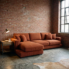 City Chaise Lounge Burnt Orange Corduroy
