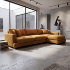 Cloud Chaise Lounge Mustard Corduroy