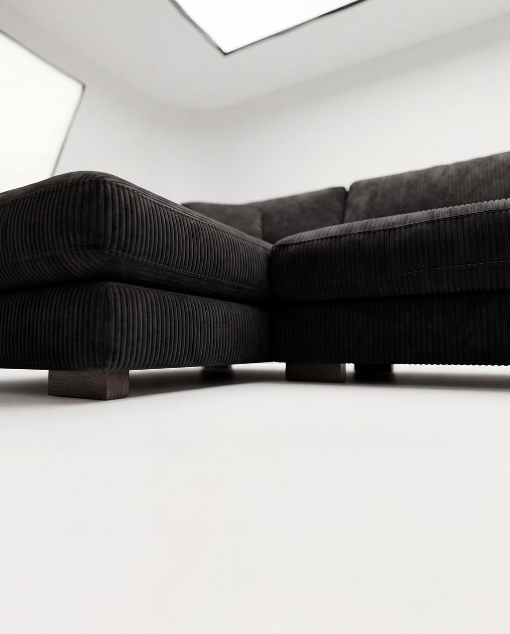 City Chaise Lounge - Bagira Black Corduroy