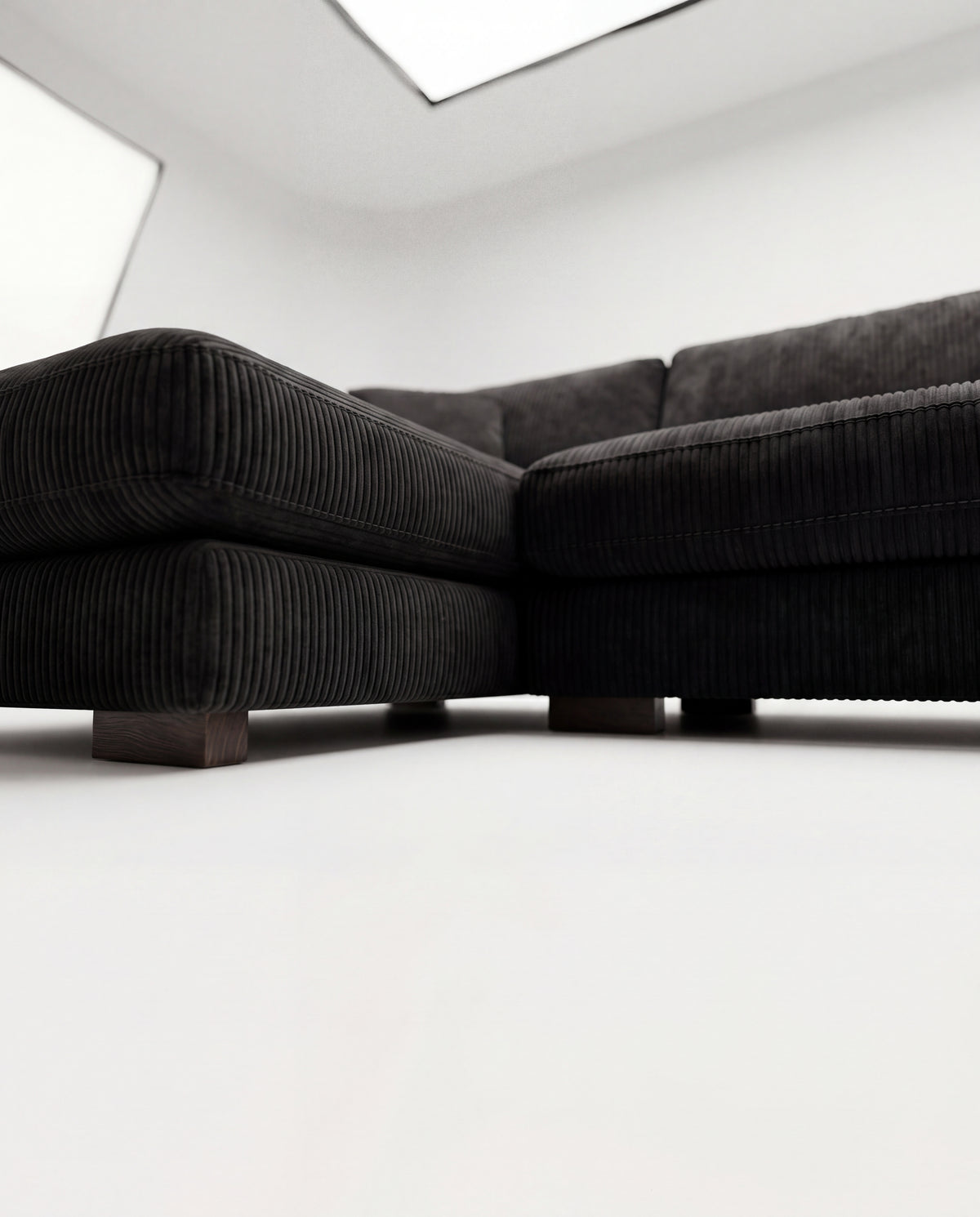 City Chaise Lounge - Bagira Black Corduroy