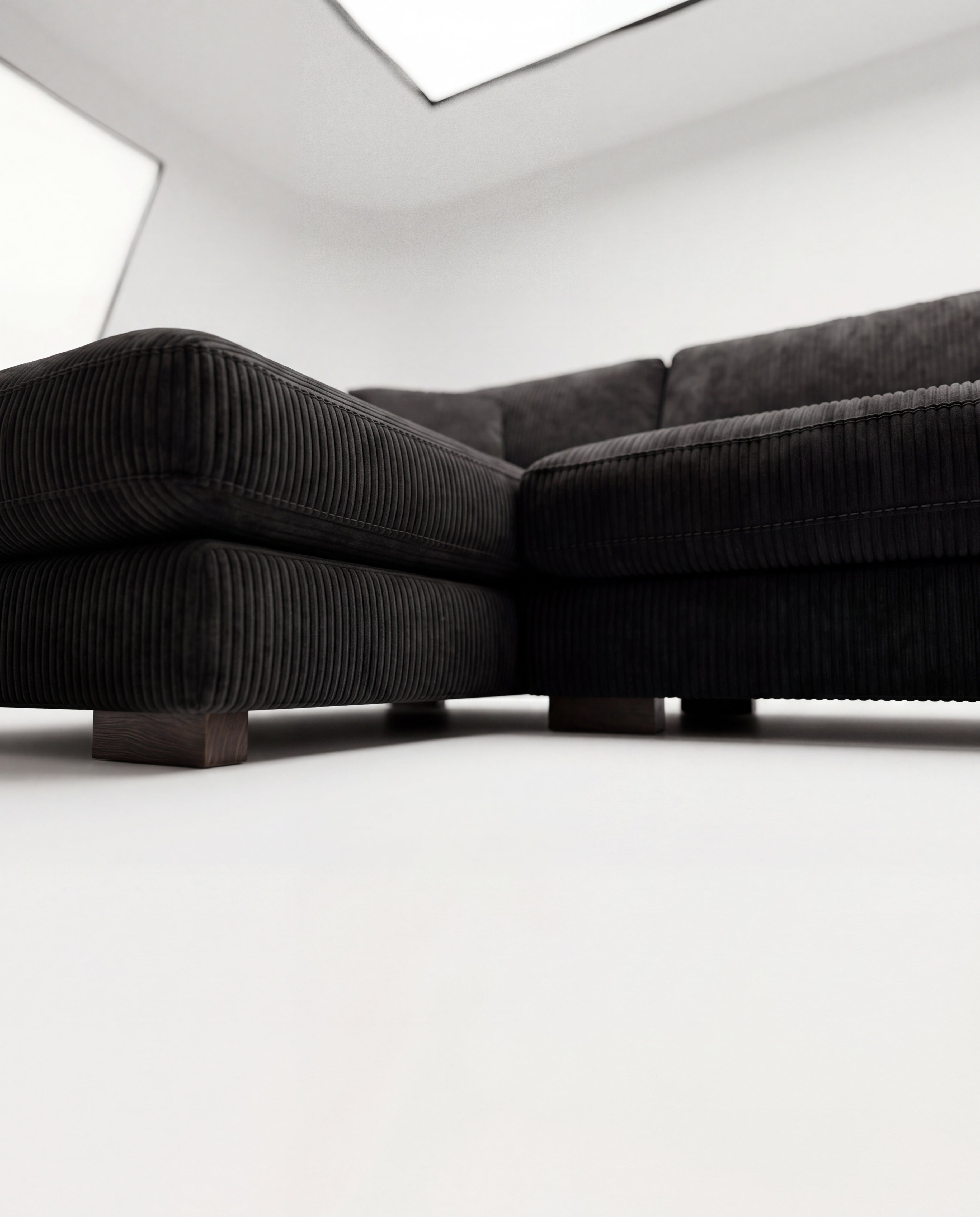 City Chaise Lounge - Bagira Black Corduroy