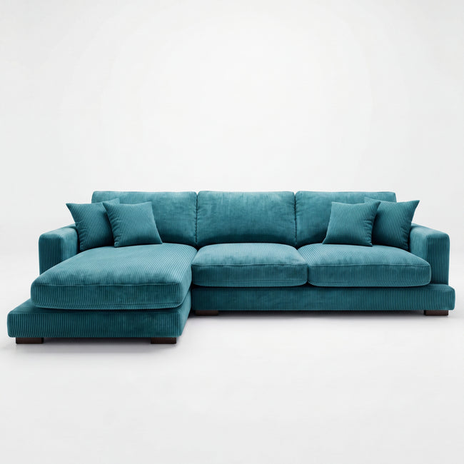 City Chaise Lounge Aqua Corduroy Hover Image