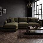 City Chaise Lounge Olive Green Corduroy