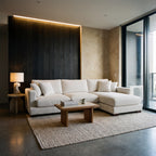 City Chaise Lounge White Corduroy