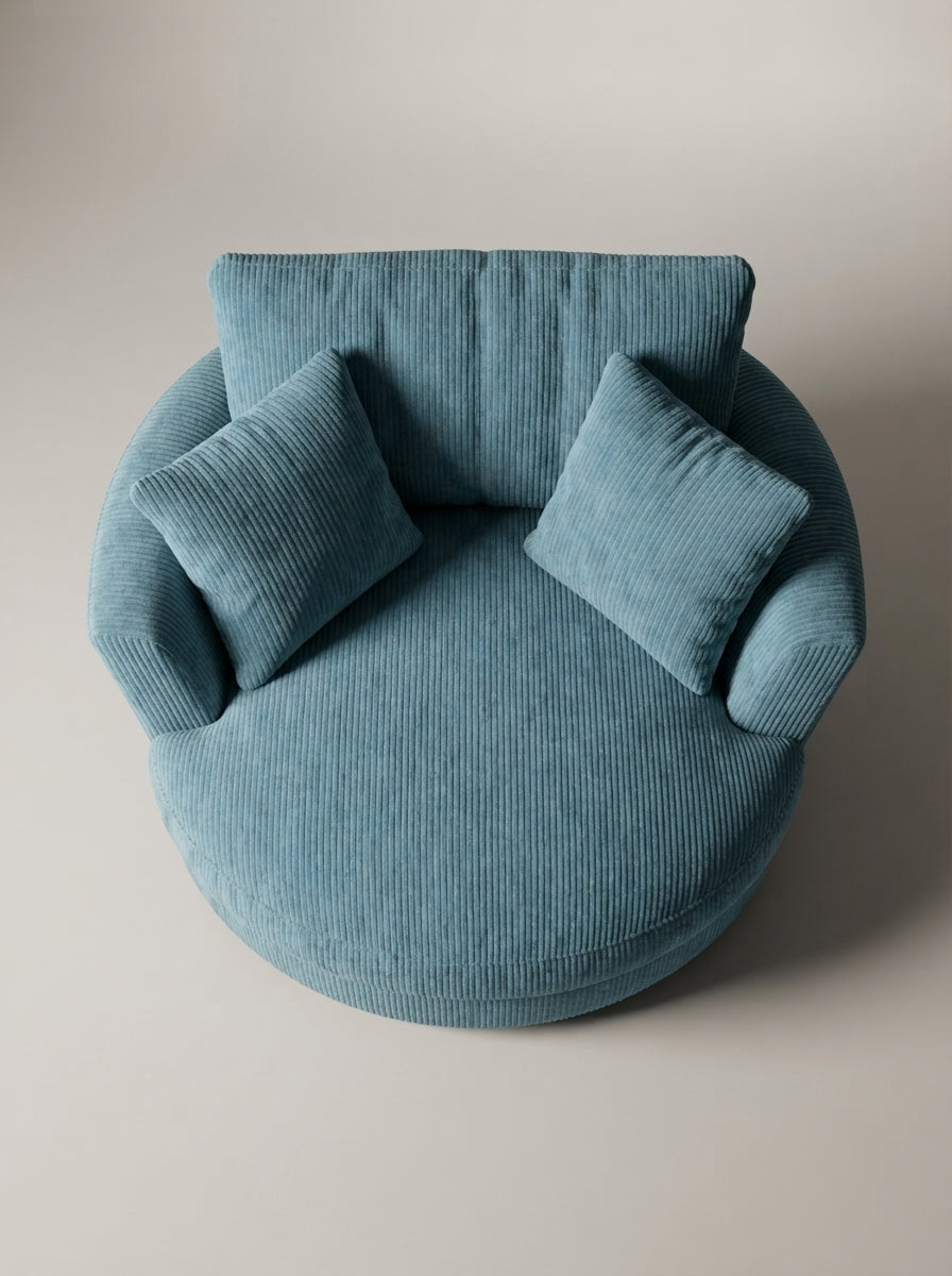 Cuddle Swivel Chair - Aqua