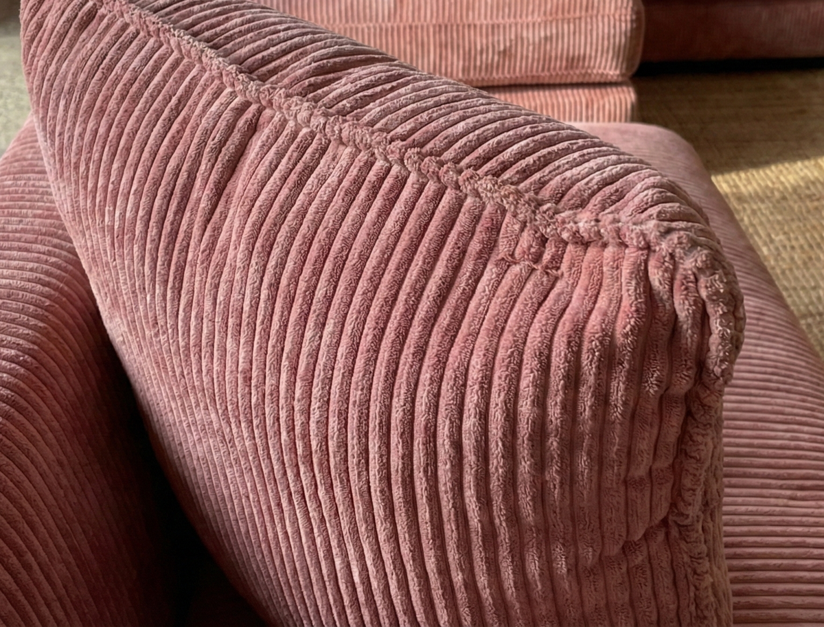 City Rose Pink Corduroy Chaise Lounge