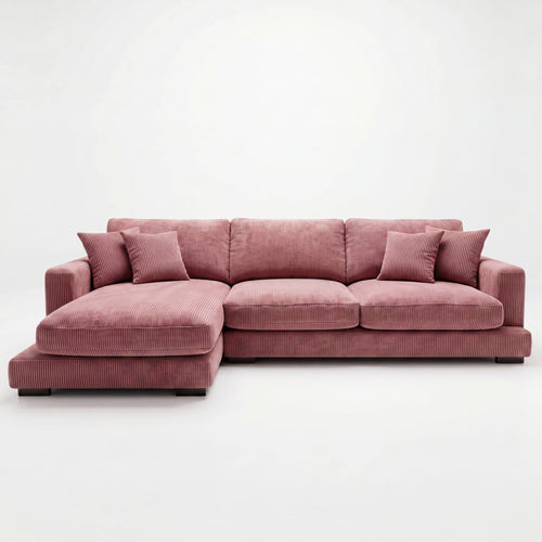 City Rose Pink Corduroy Chaise Lounge