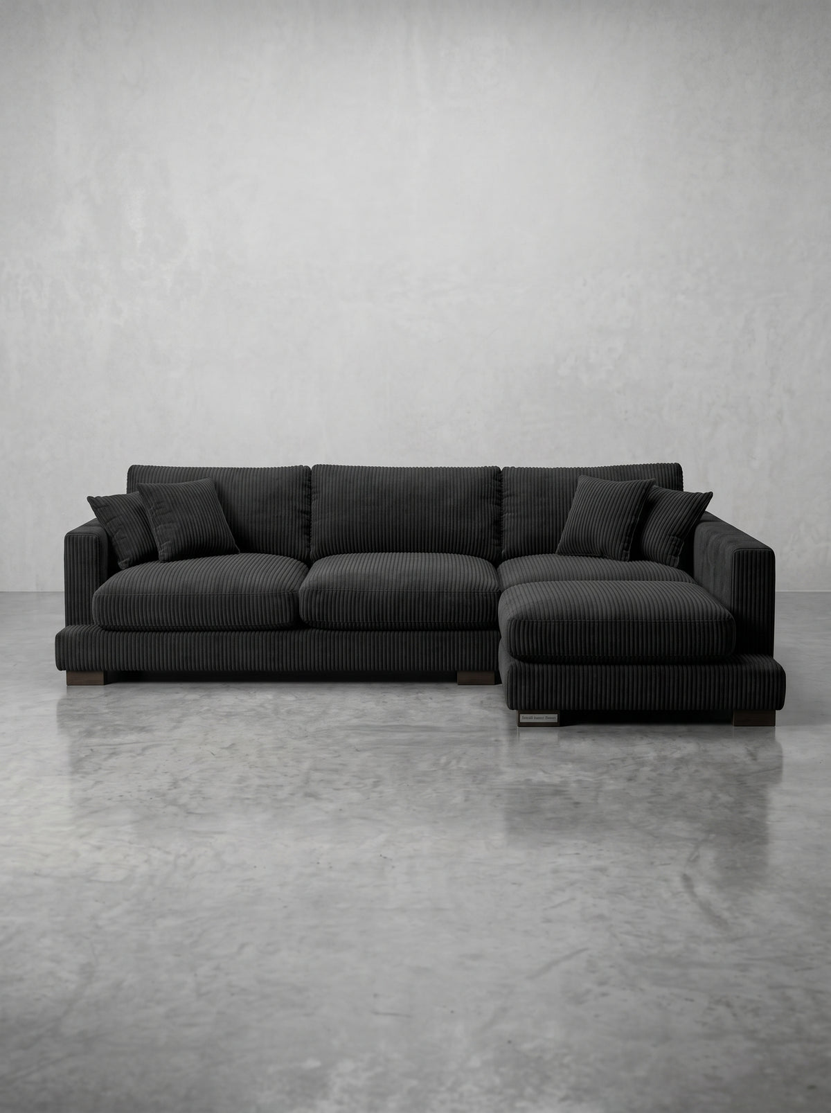 Bagira Black Corduroy Cloud Chaise Lounge