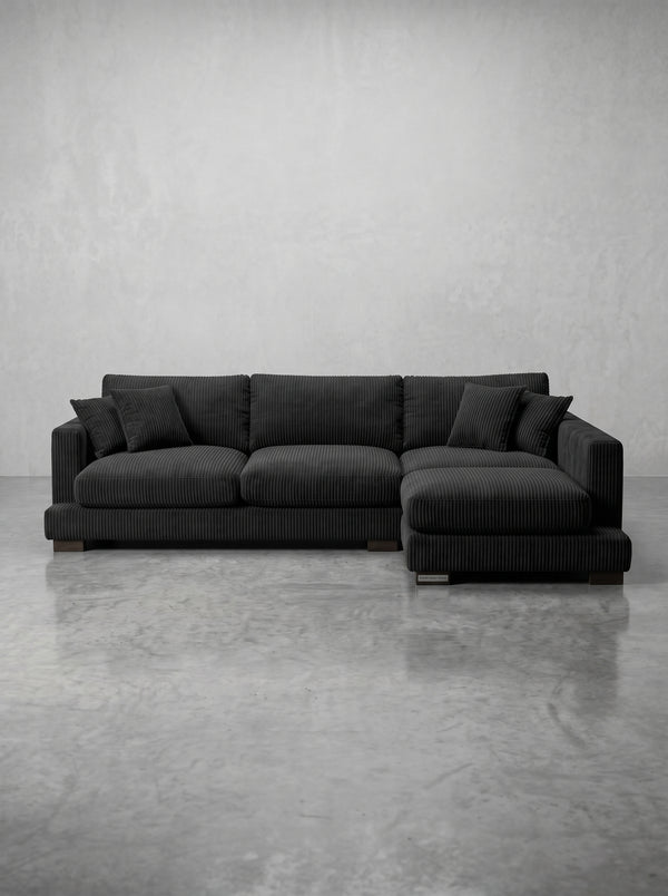 Bagira Black Corduroy Cloud Chaise Lounge