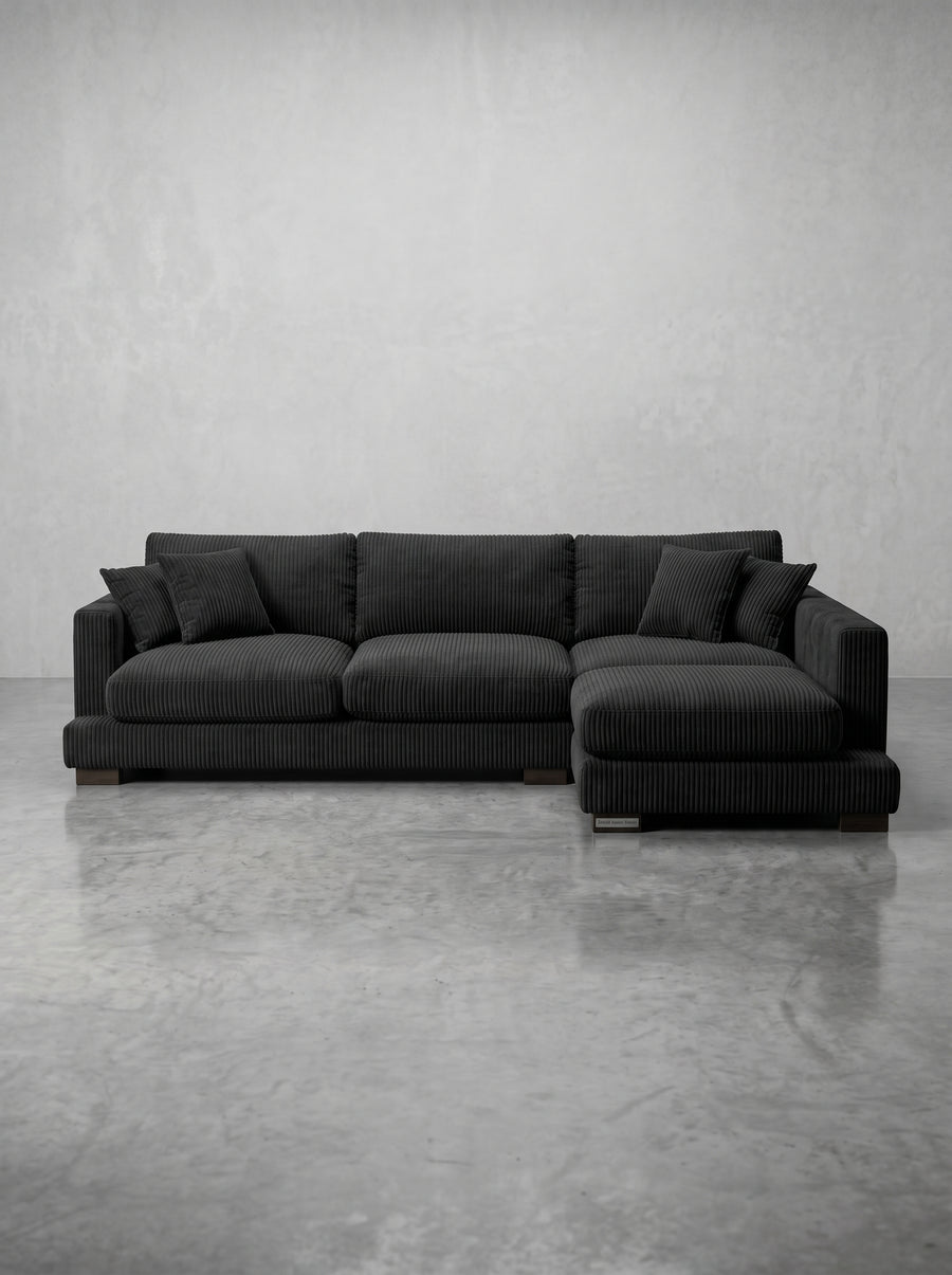 Bagira Black Corduroy Cloud Chaise Lounge