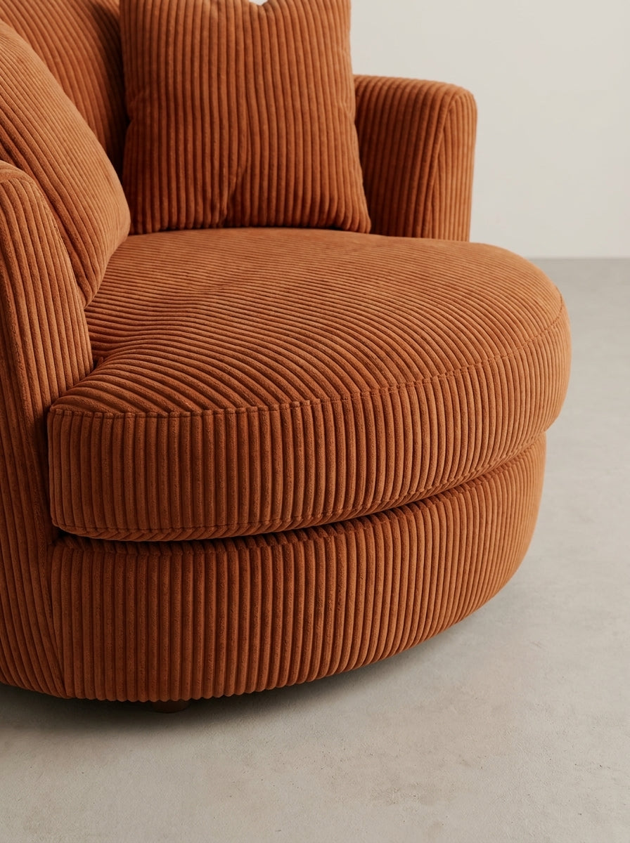 Cuddle Swivel Chair - Burnt Orange