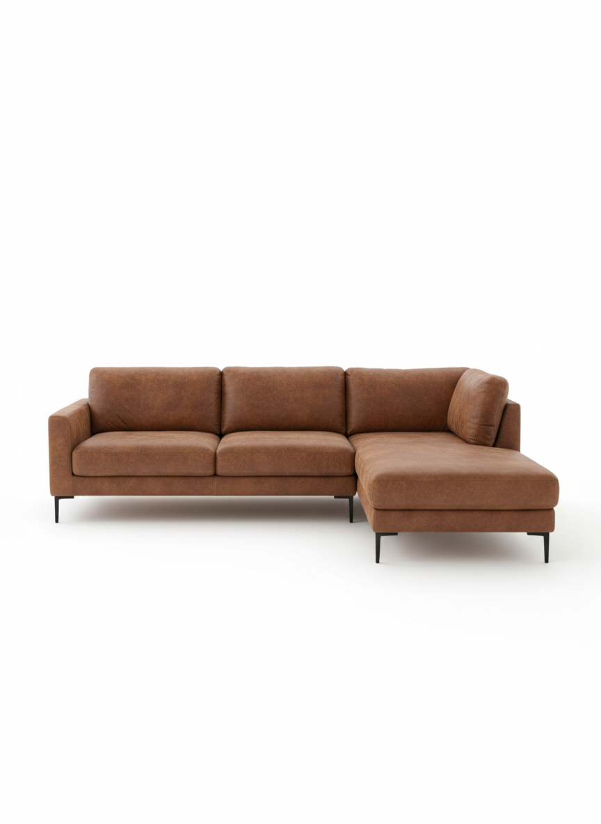 Fae Chaise Faux Leather Lounge
