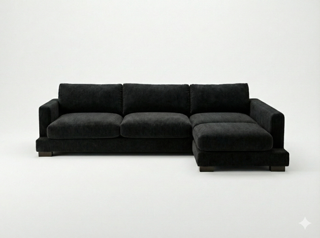 Bagira Black Corduroy Cloud Chaise Lounge Hover Image