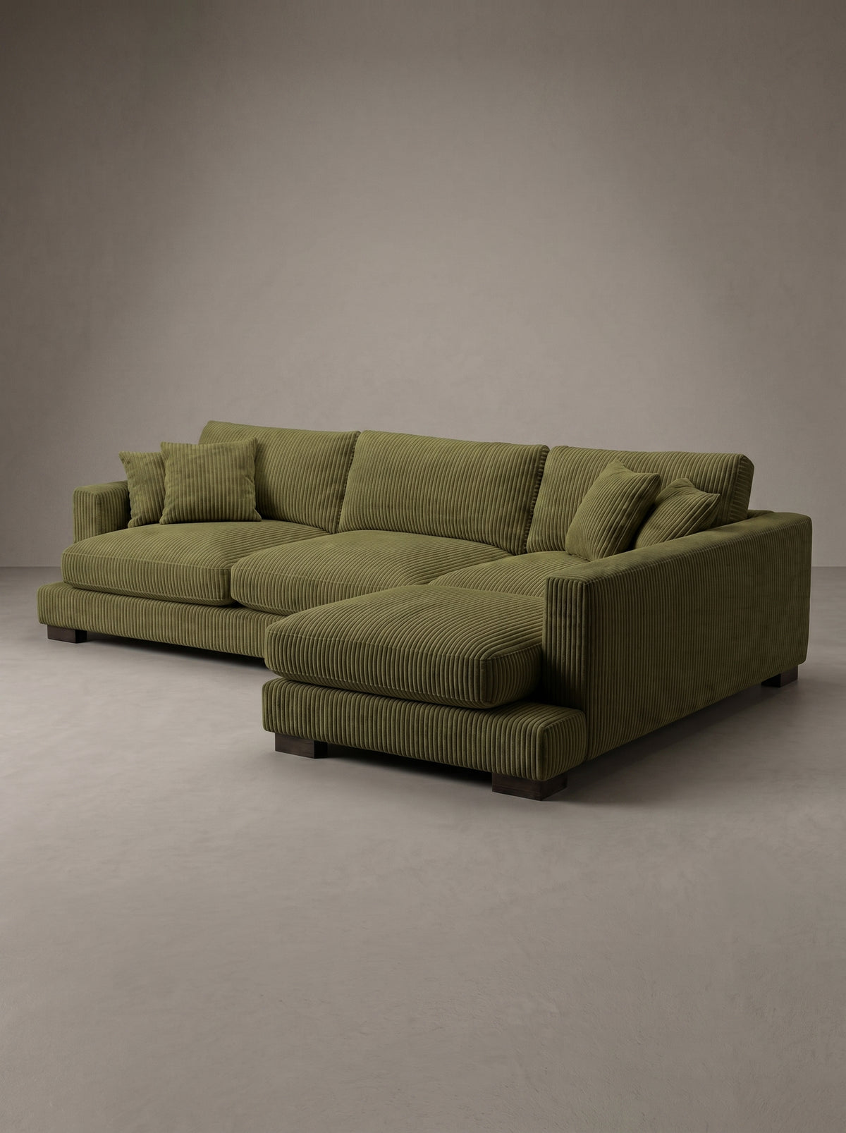 Cloud Chaise Lounge Olive Green Corduroy