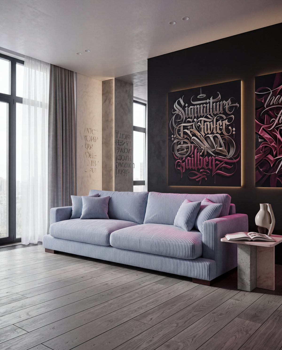 Cloud Sofa Baby Blue Corduroy — Lifestyle