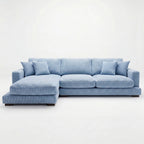 City Chaise Lounge Baby Blue Corduroy