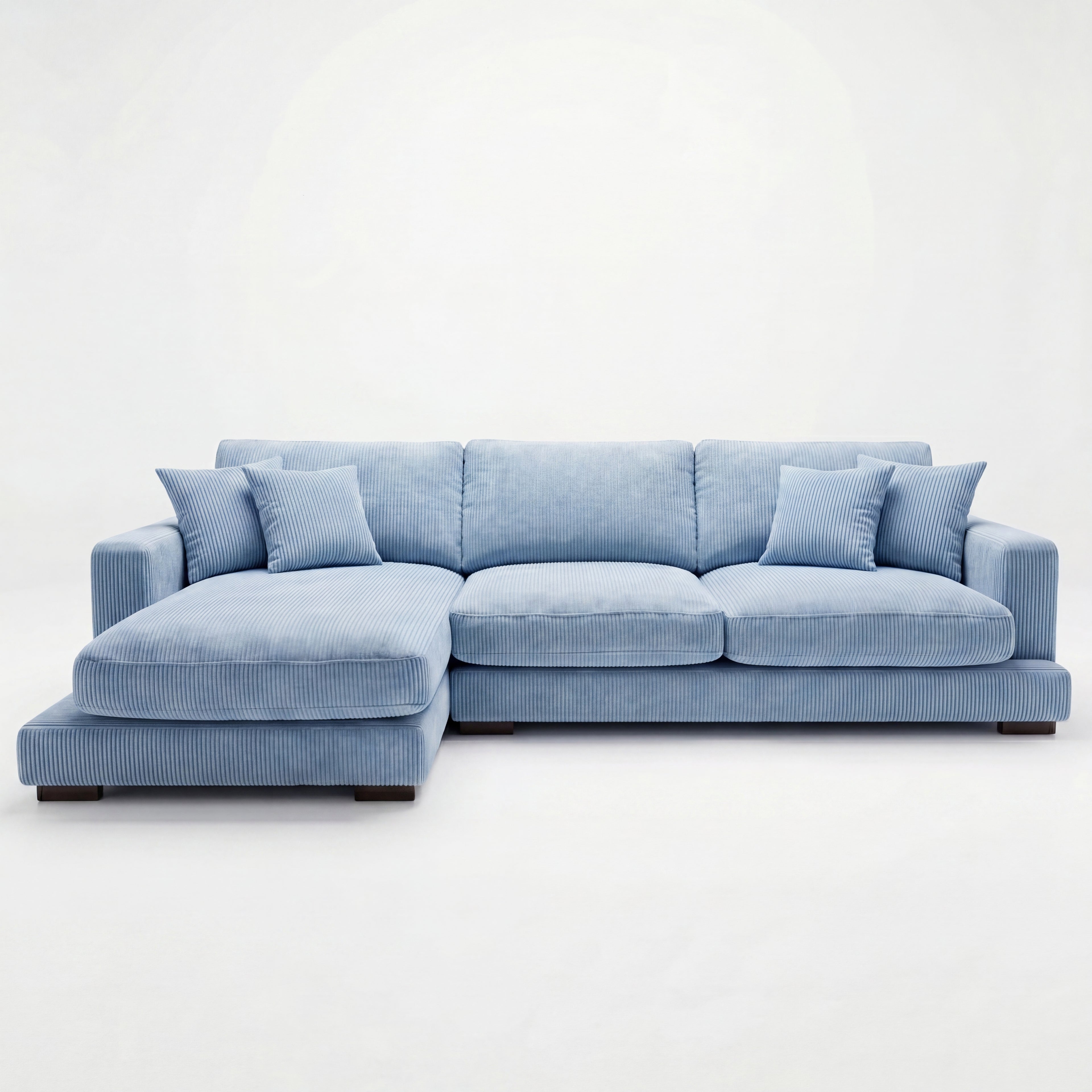 City Chaise Lounge Baby Blue Corduroy