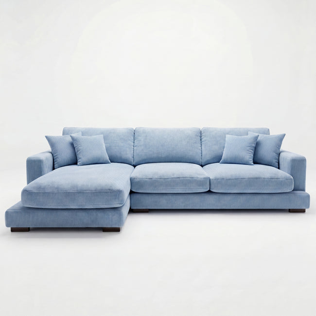 City Chaise Lounge Baby Blue Corduroy Hover Image
