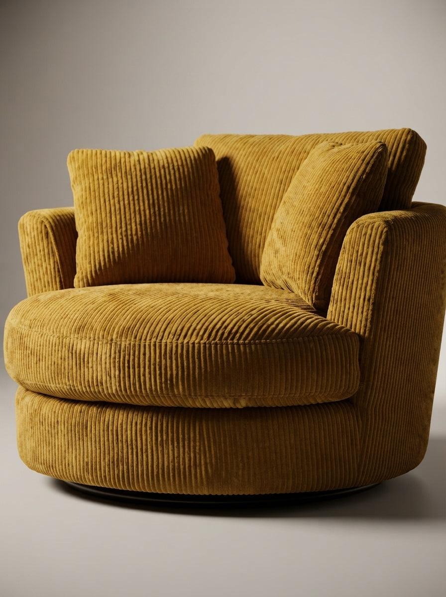 Cuddle Swivel Chair - Mustard