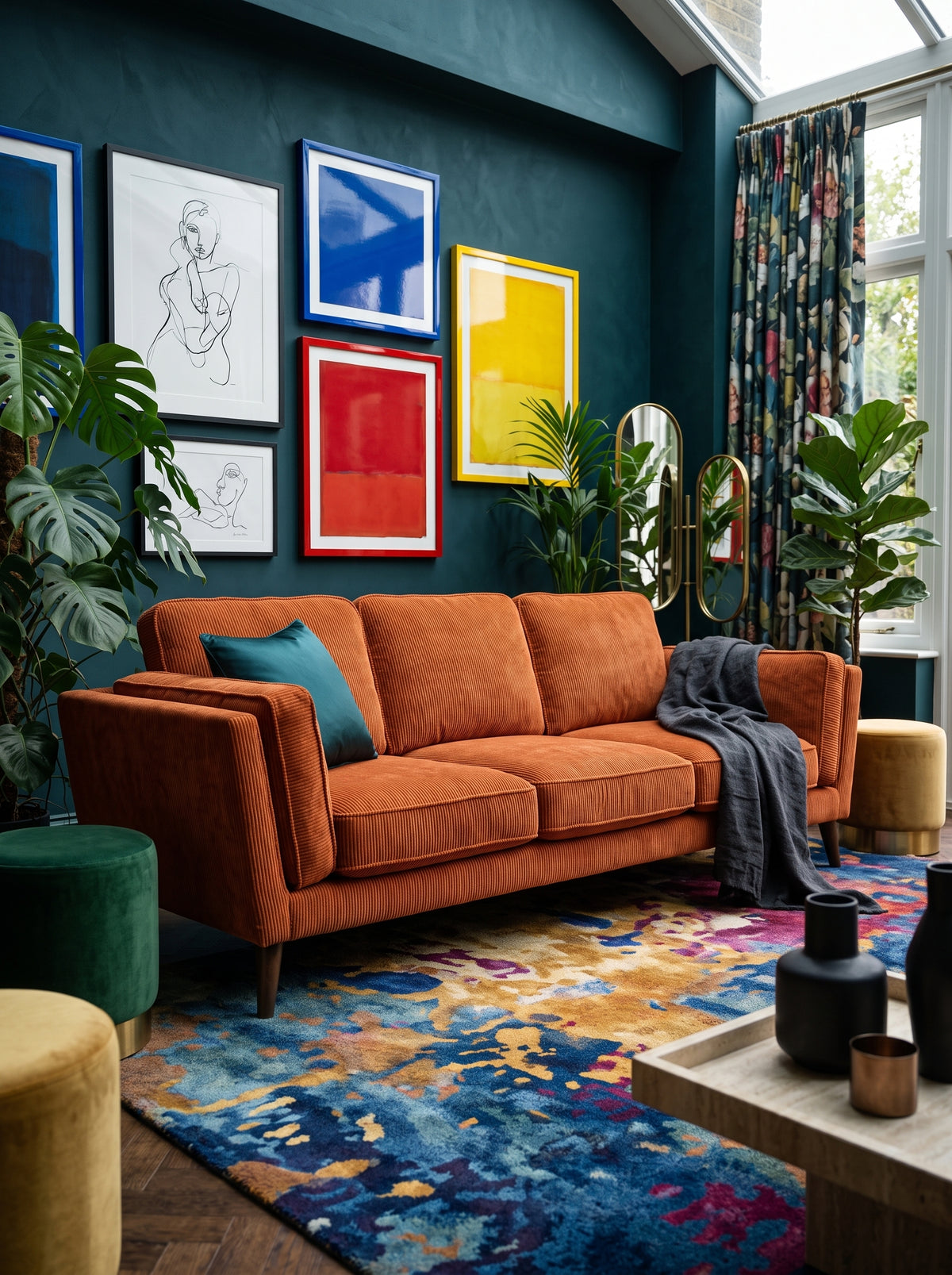 Monroe Sofa - Burnt Orange Corduroy