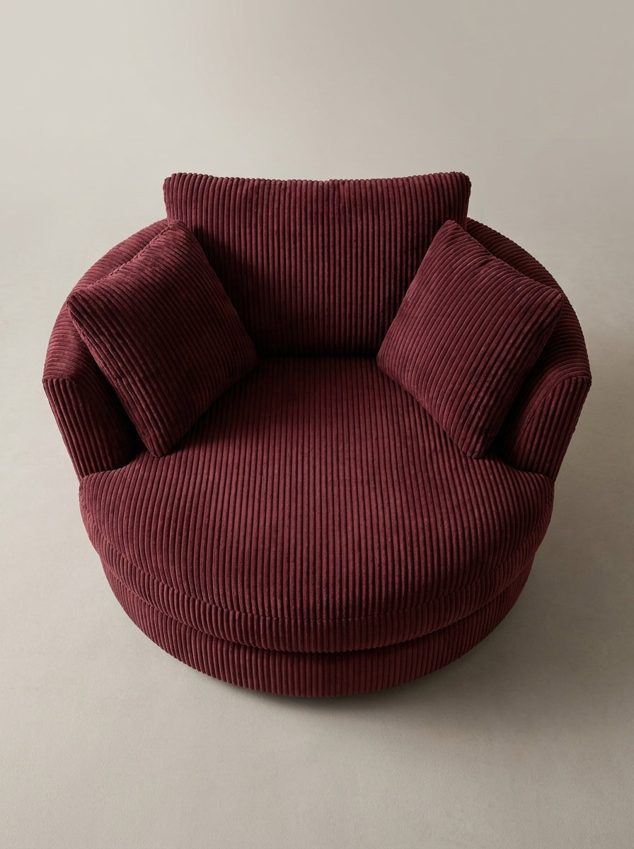 Cuddle Swivel Chair - Burgundy