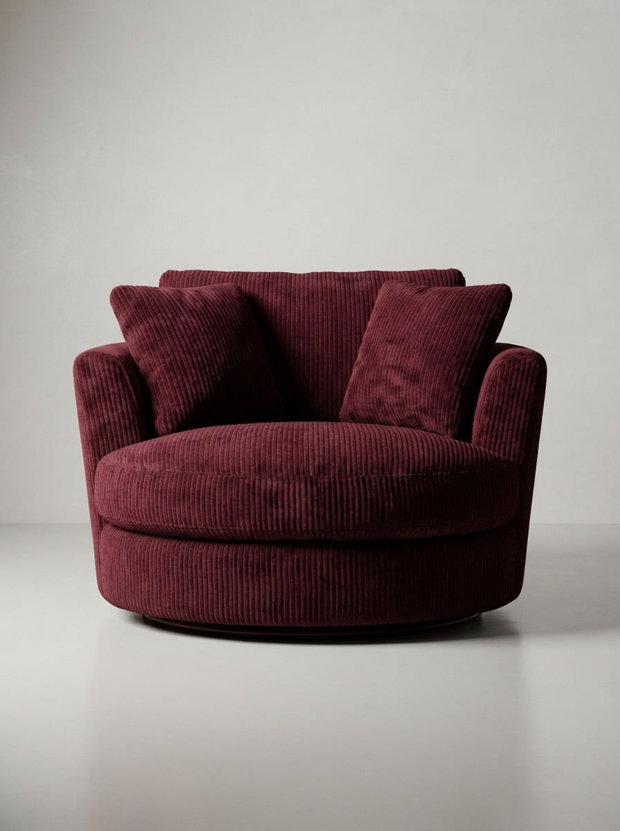 Cuddle Swivel Chair - Burgundy
